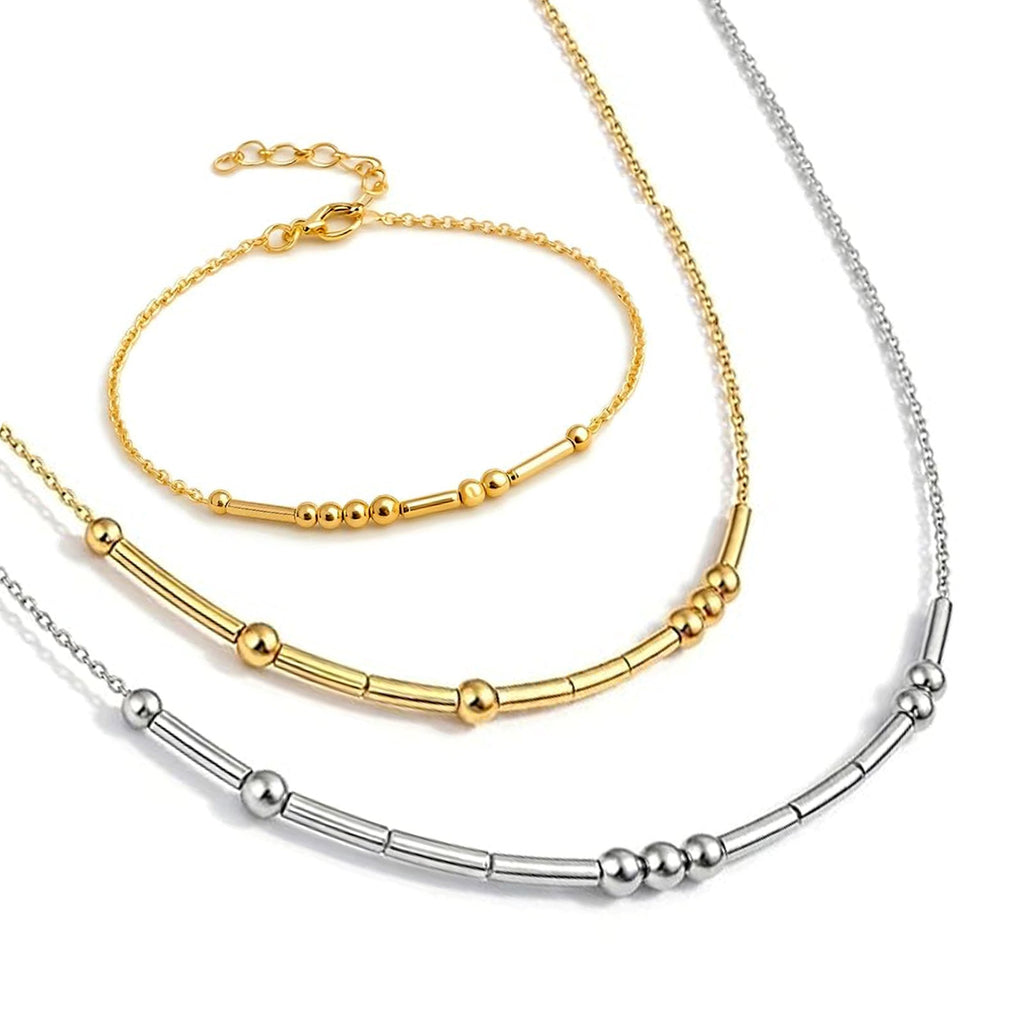 Letter Bead Bracelet Collarbone Necklace