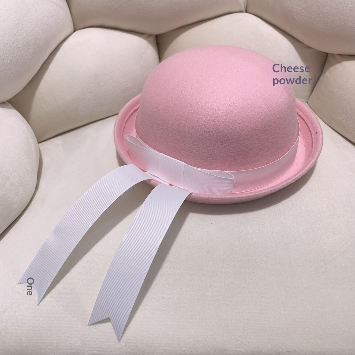 Woolen Preppy-style Hat With A Bow And Ribbon