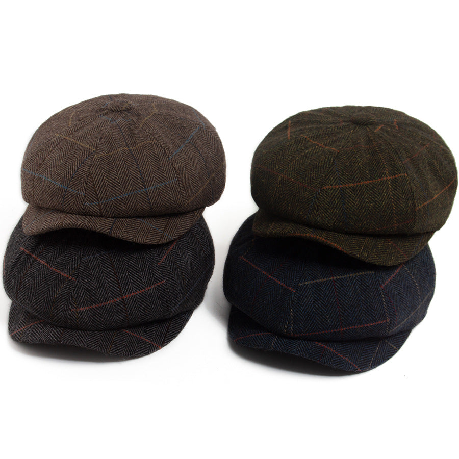 Women's Retro Wool Octagonal Cap