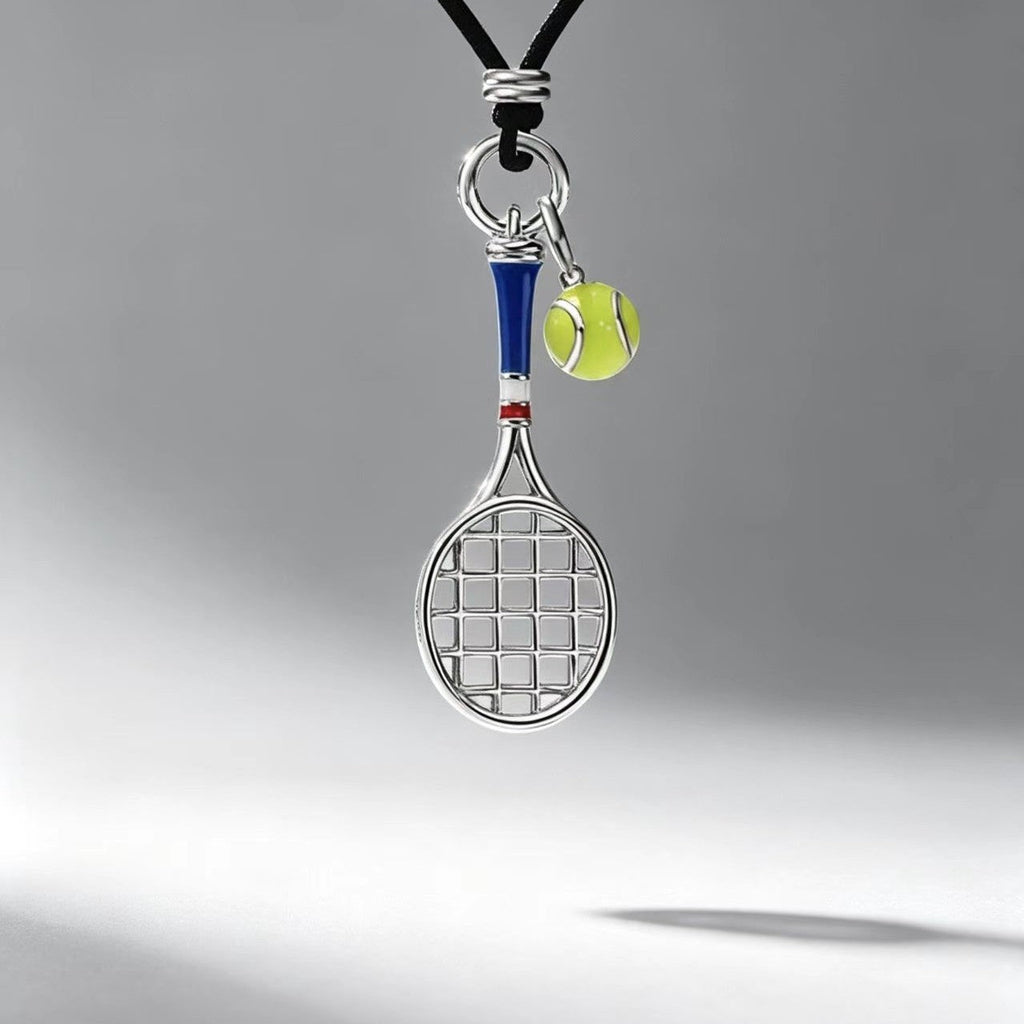 Tennis Rackets Necklace Enamel Craft Retro Easy Matching