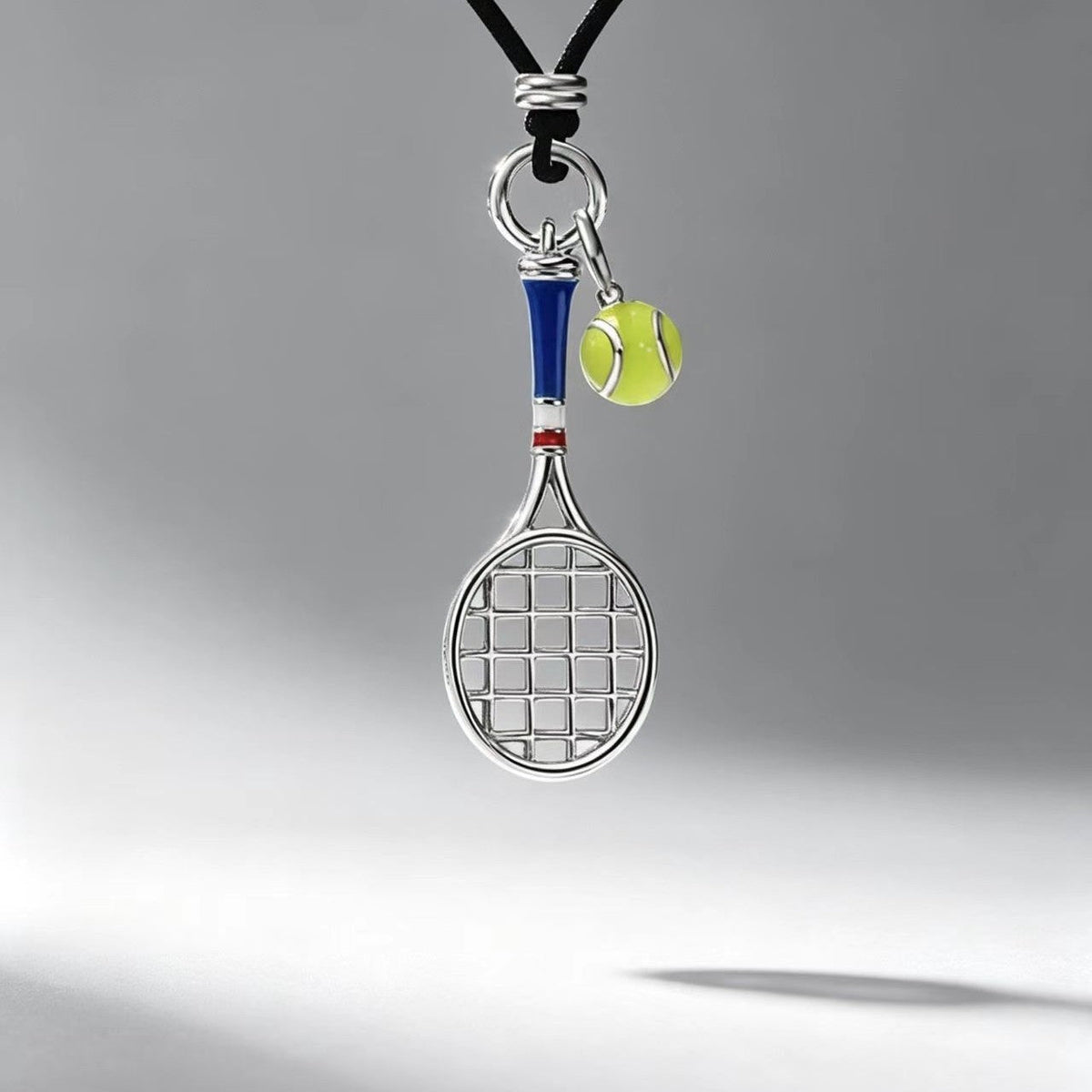 Tennis Rackets Necklace Enamel Craft Retro Easy Matching