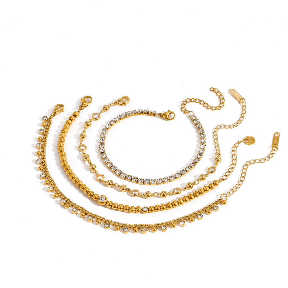 Round Bead Chain Stainless Steel Bracelet