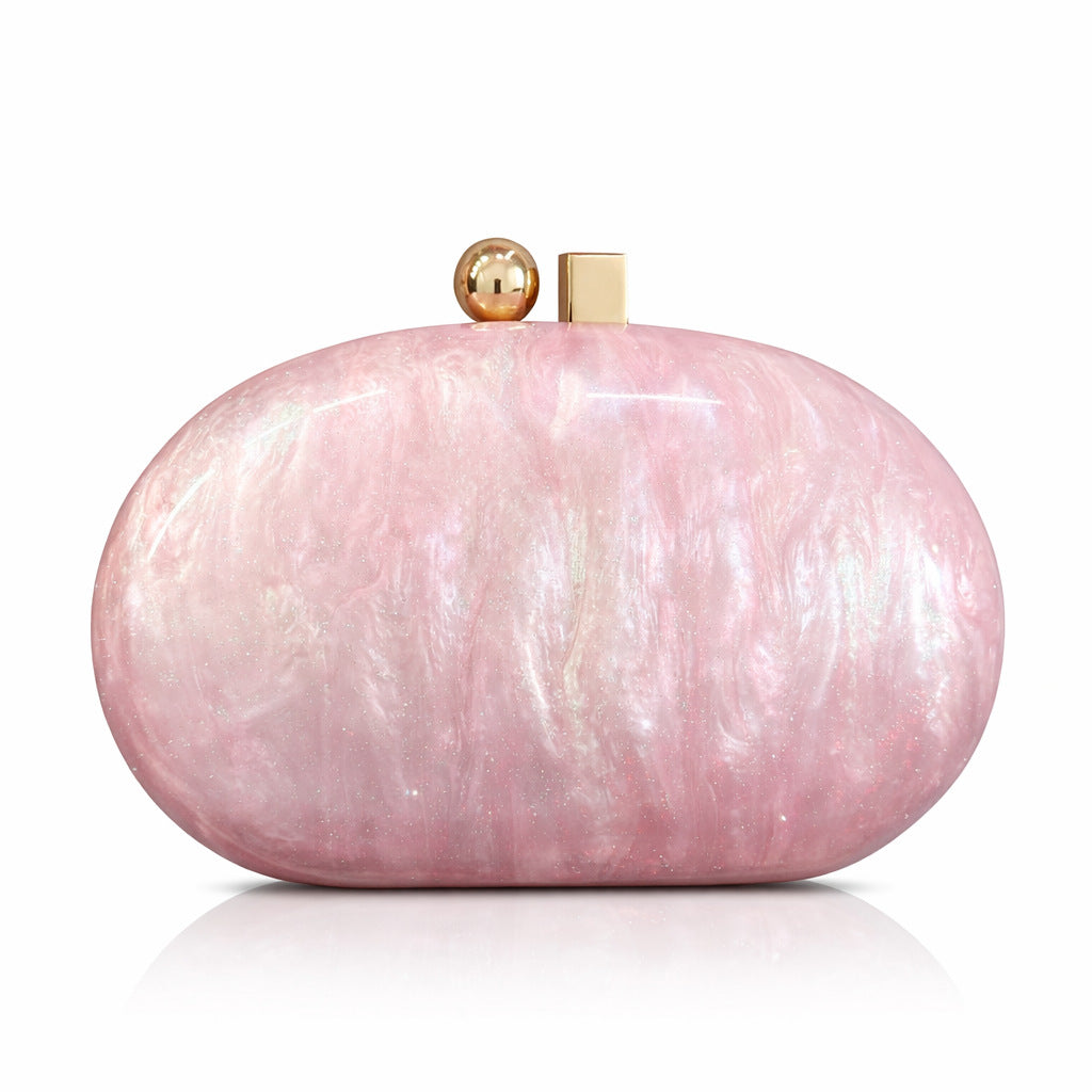 Cross-Border New Women's Bag Acrylic Evening Bag Single Shoulder Crossbody Party Light Luxury Chain Shell Clutch Evening Bag