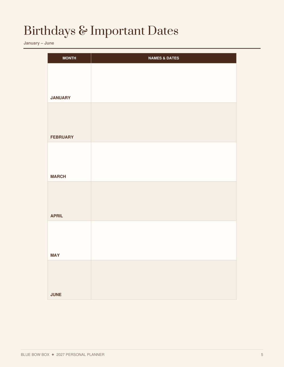 2027 Personal Planner