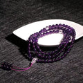 Natural Amethyst Bracelet 108 Mala Beads Clear Quartz Spacer Multi Layer Chain Unisex Zen Jewelry