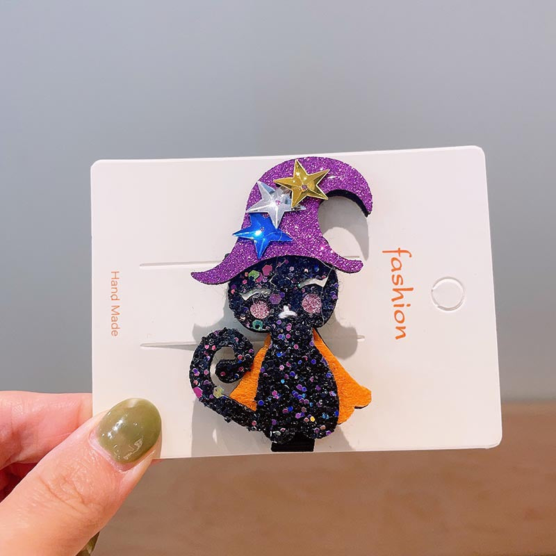 Halloween Children's Hair Accessories Pumpkin Ghost Funny Handmade Hair Clips