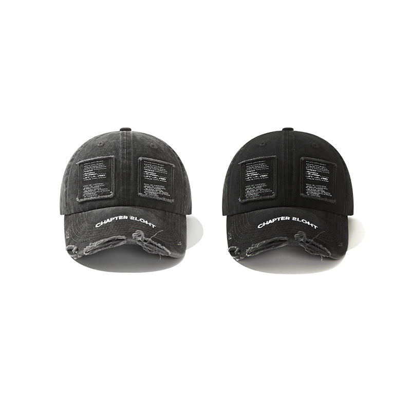 Women's American-style Vintage Washed And Ripped Baseball Cap