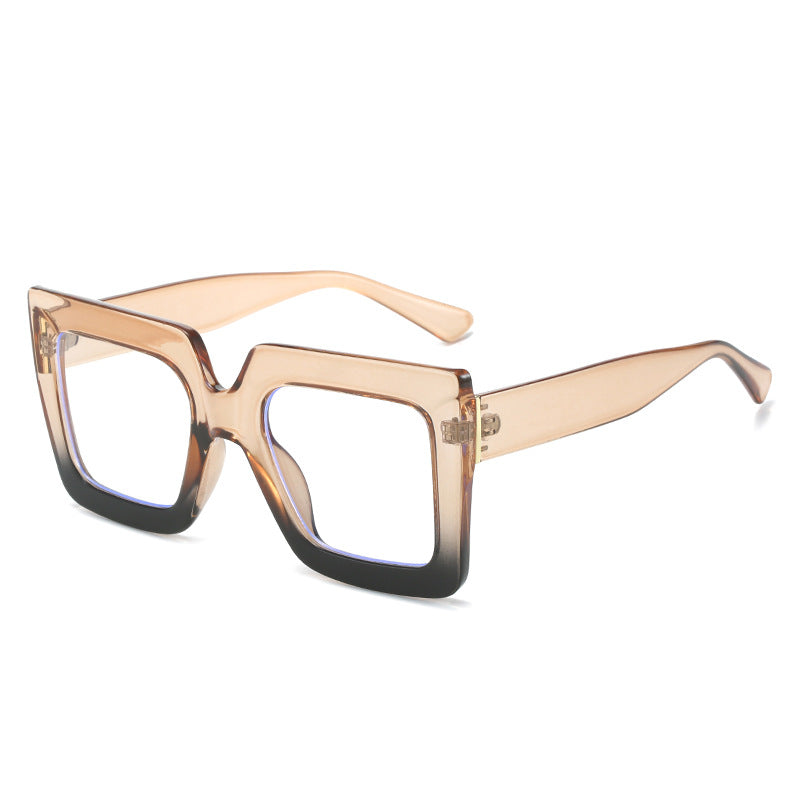 Ladies' Fashionable Thick Square Simple Large Frame Glasses