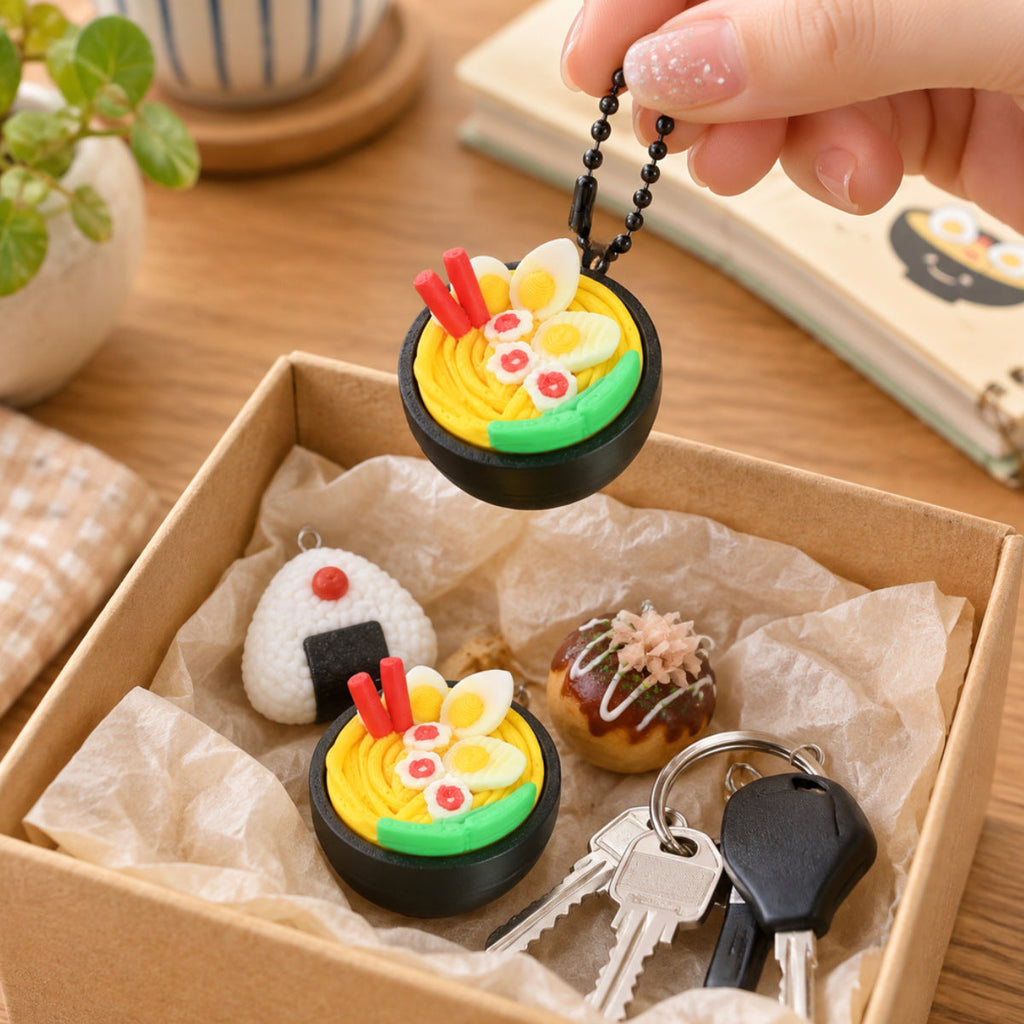 Desktop Decoration Simulated Ramen Bowl Keychain Pendant