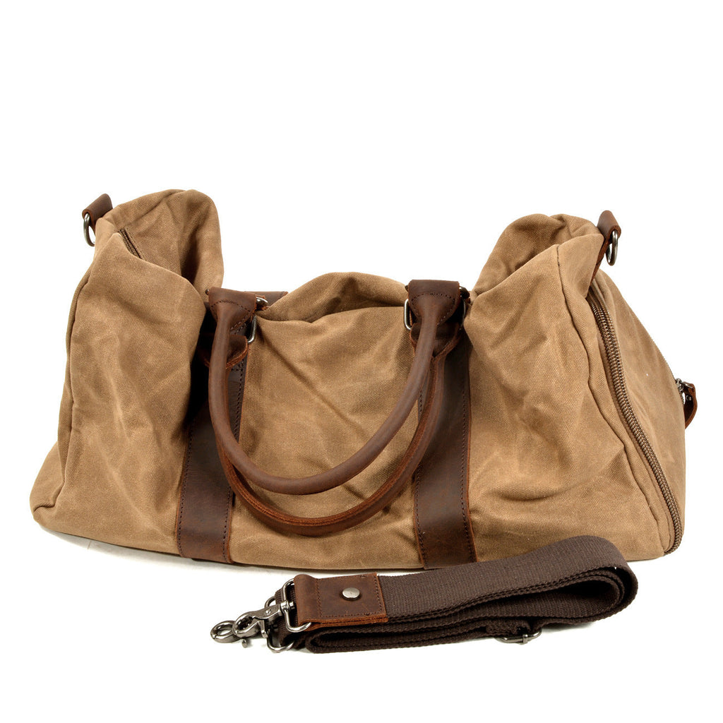 Men's One-shoulder Portable Training Dry Wet Separation Swimming Large Capacity Canvas Luggage Travel Bag