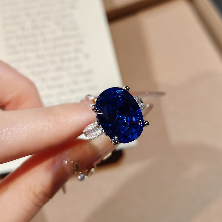 New Trendy Translucent Ice Chalcedony Style Elegant Resizable Open Ring For Women