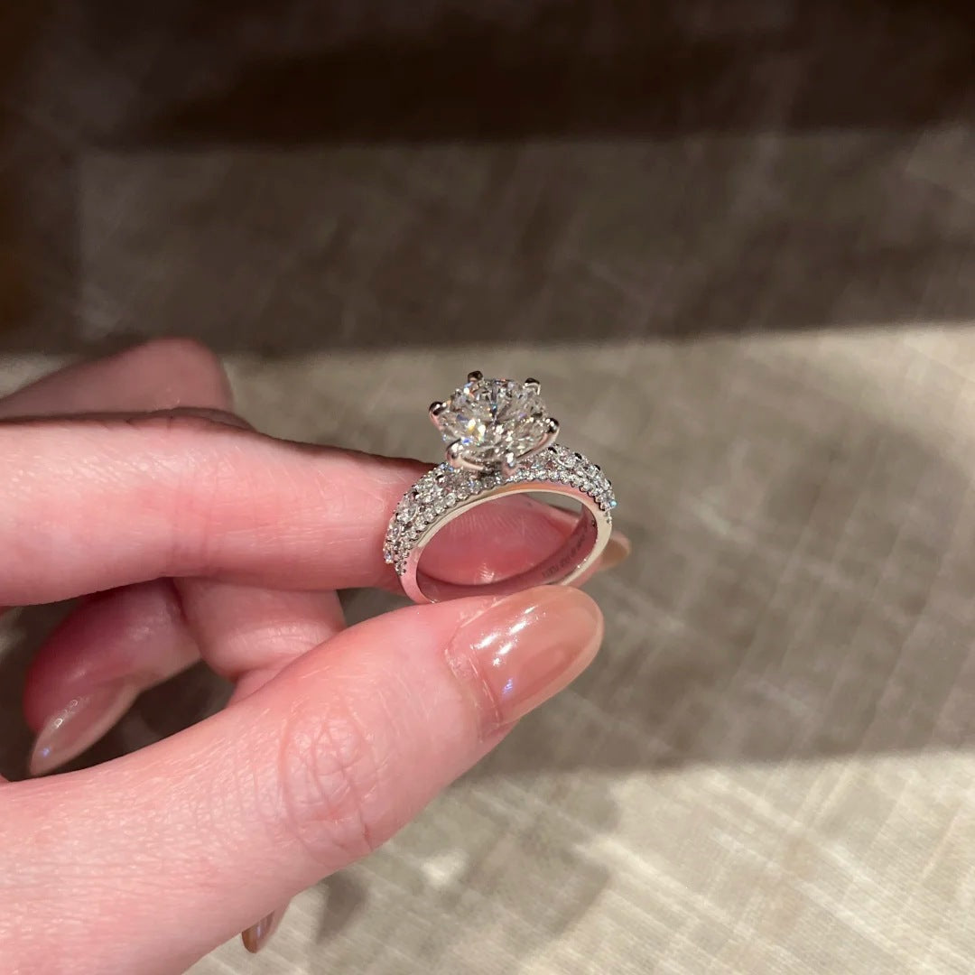 Women Sparkling Radiant Princess High Carbon CZ Shooting Star Ring, Crushed Ice Cut 2 Carat Luxury Engagement Finger Ring