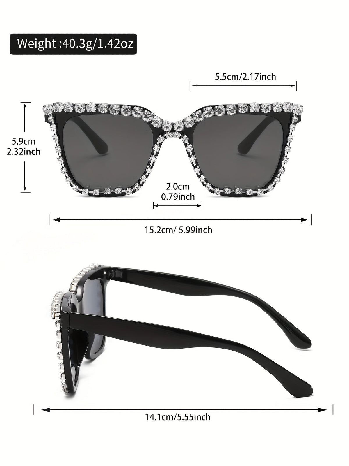 Fashion Oversized Cat-eye Frame With Crystal Design, Trendy Accessory Glasses, Luxurious Cat-eye Style Eyewear For Men And Women, Perfect For Fashion Gatherings, Casual Outings, And More.