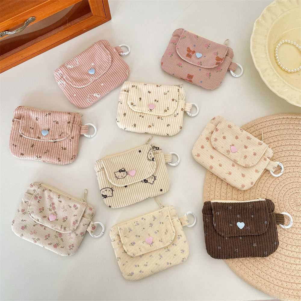 Corduroy Printed Coin Purse For Women