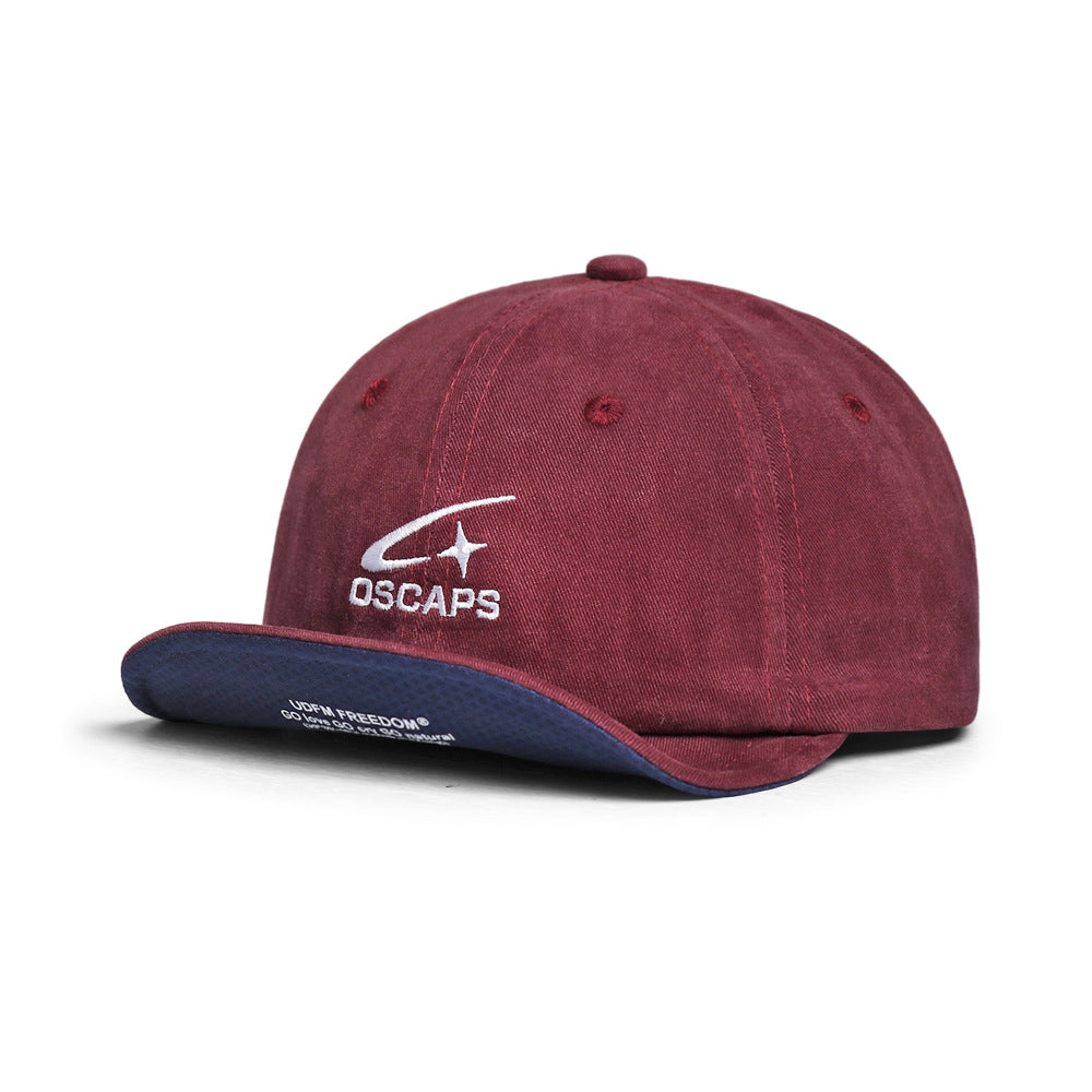 Japanese-style Soft-brimmed Color-matched Letter Baseball Cap With A Soft Top, Casual Fedora Hat, Retro Casual Cap With A Brim