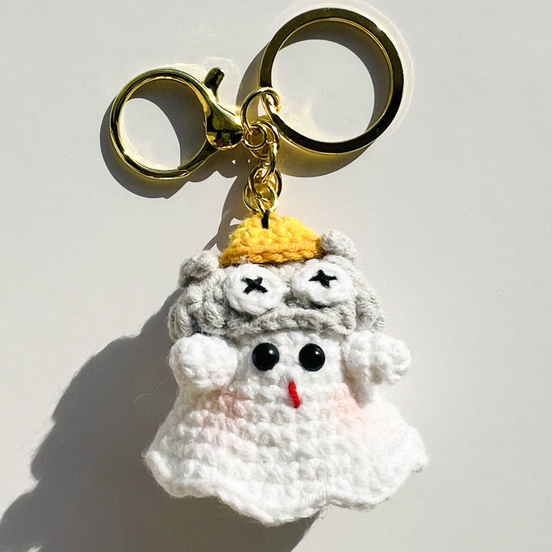 Finished Keychain With A Little Ghost Weaving Pendant