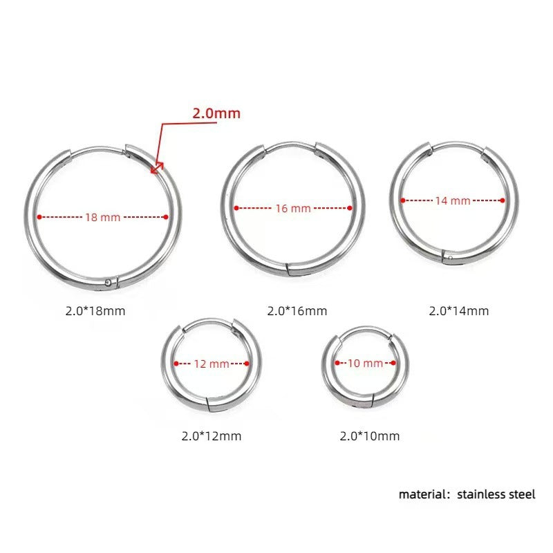 Stainless Steel 18k Gold-plated Hoop Earrings Unisex