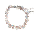 Women's French-Inspired Sparkling Rhinestone Pearl Bracelet Affordable Luxury Cubic Zirconia Beaded Bracelet, Exquisite Jewelry