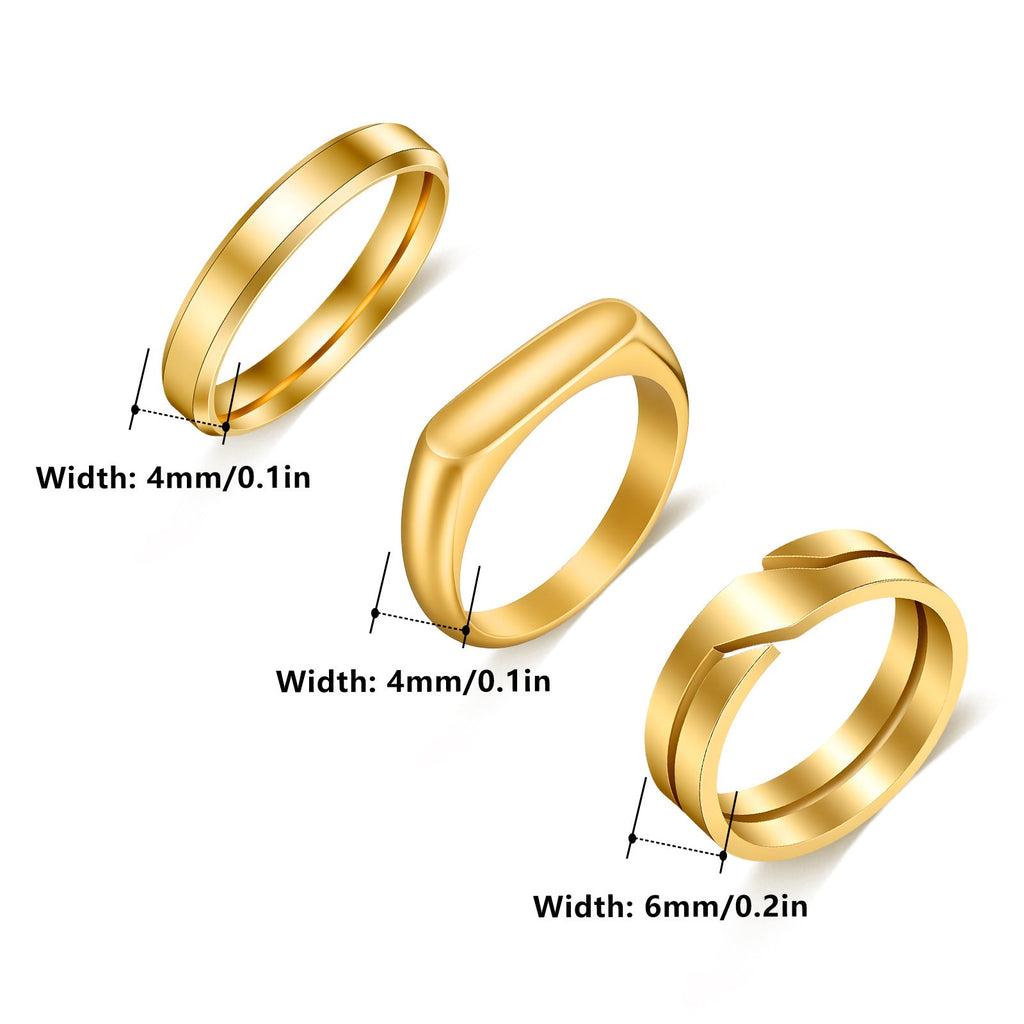 Women's 4mm Wide Cast Titanium Steel Ring