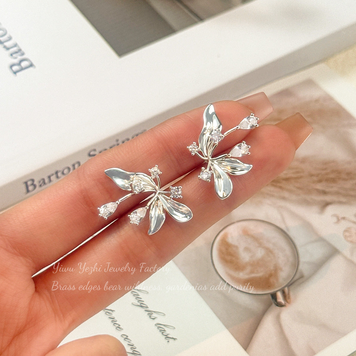 2026 New French-Style Gentle And Cool Exquisite Flower Zircon Earrings With Unique Design And Minimalist Style