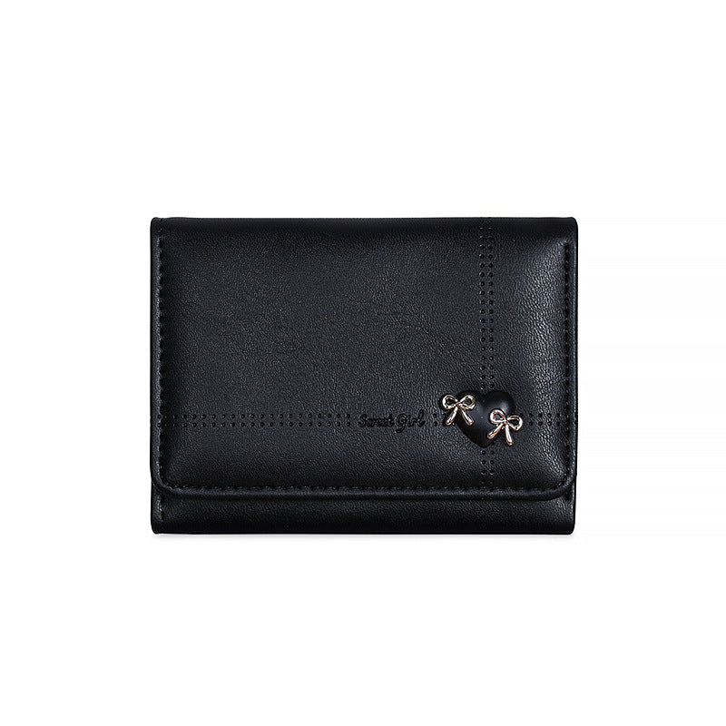 Womens Wallet With A Heart-Shaped Bow