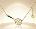 Colorful Oil-drop Tennis Racket Pendant Necklace