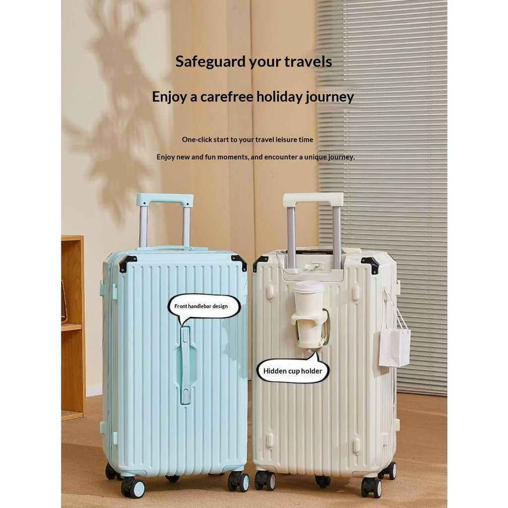 Five Wheel Large Capacity Luggage For Women 2025 New Model Boarding Case Travel Case For Men 28 Suitcase Sturdy, Durable, Thickened - Cup Holder USB Interface