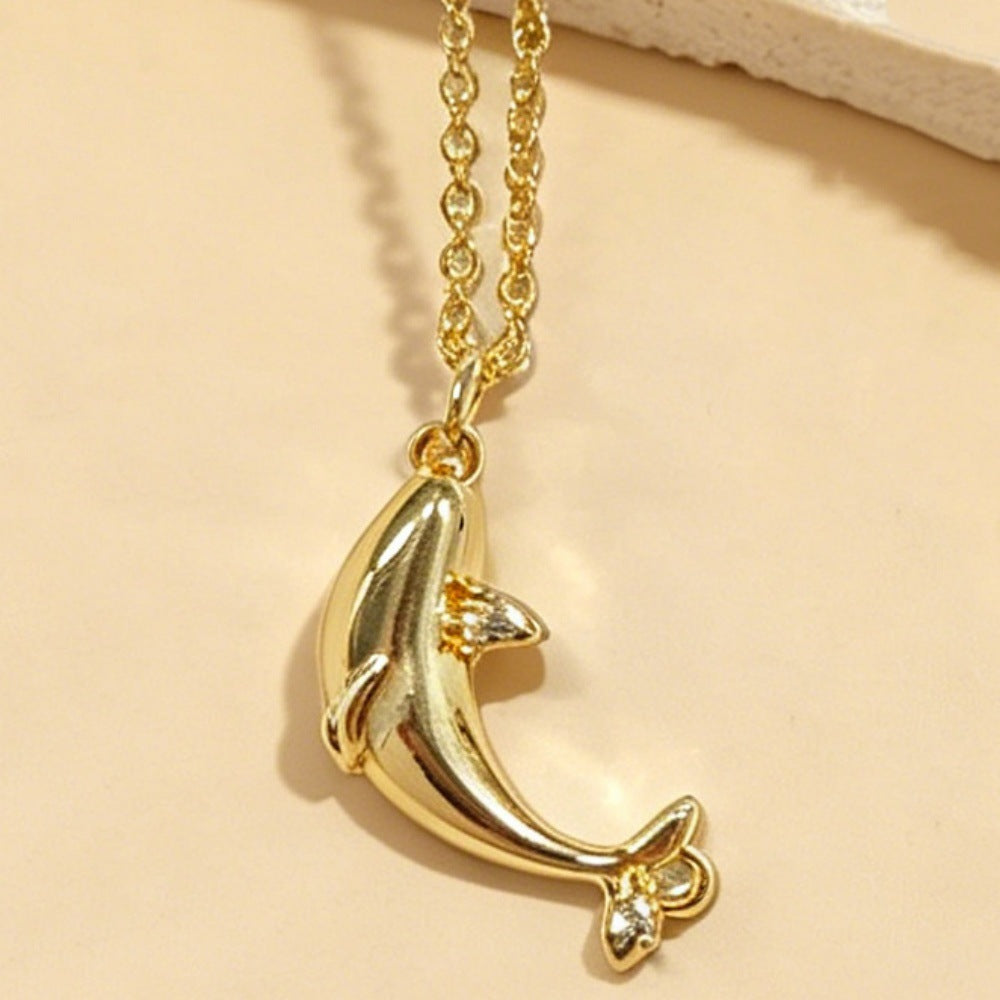 Ocean-themed Copper Necklace With 14k Gold Plating