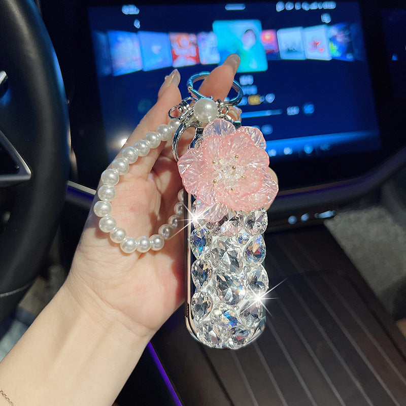 Multifunctional Folding Mirror Keychain Bag Charm For Women