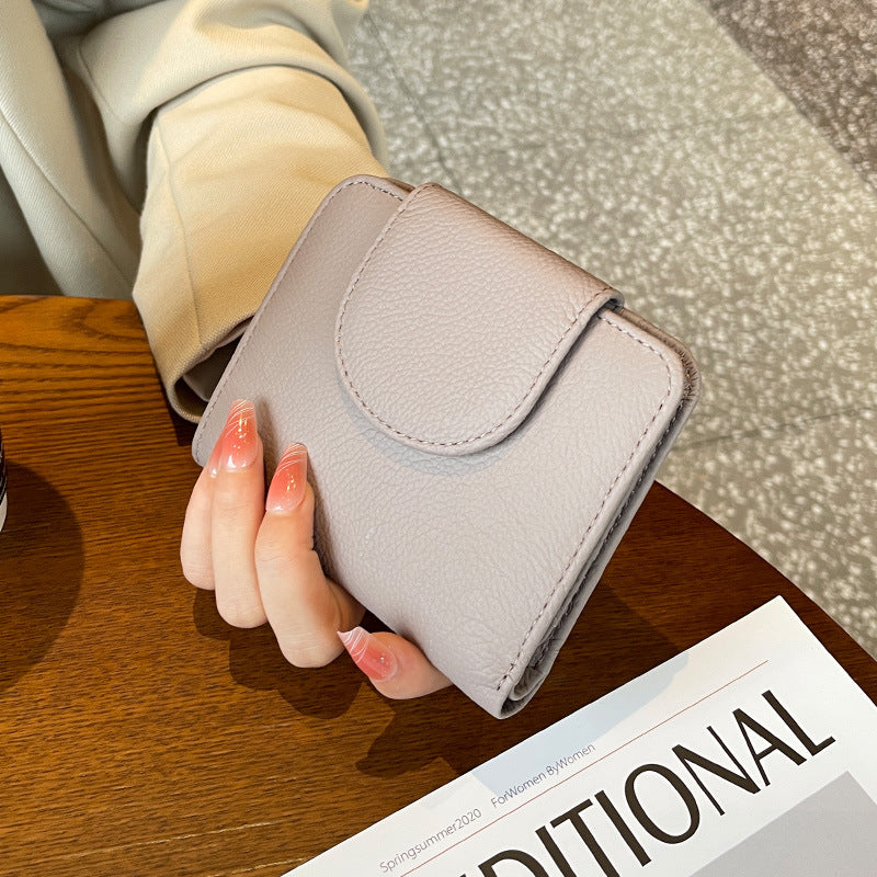 Womens Short Wallet Made From Full-grain Cowhide