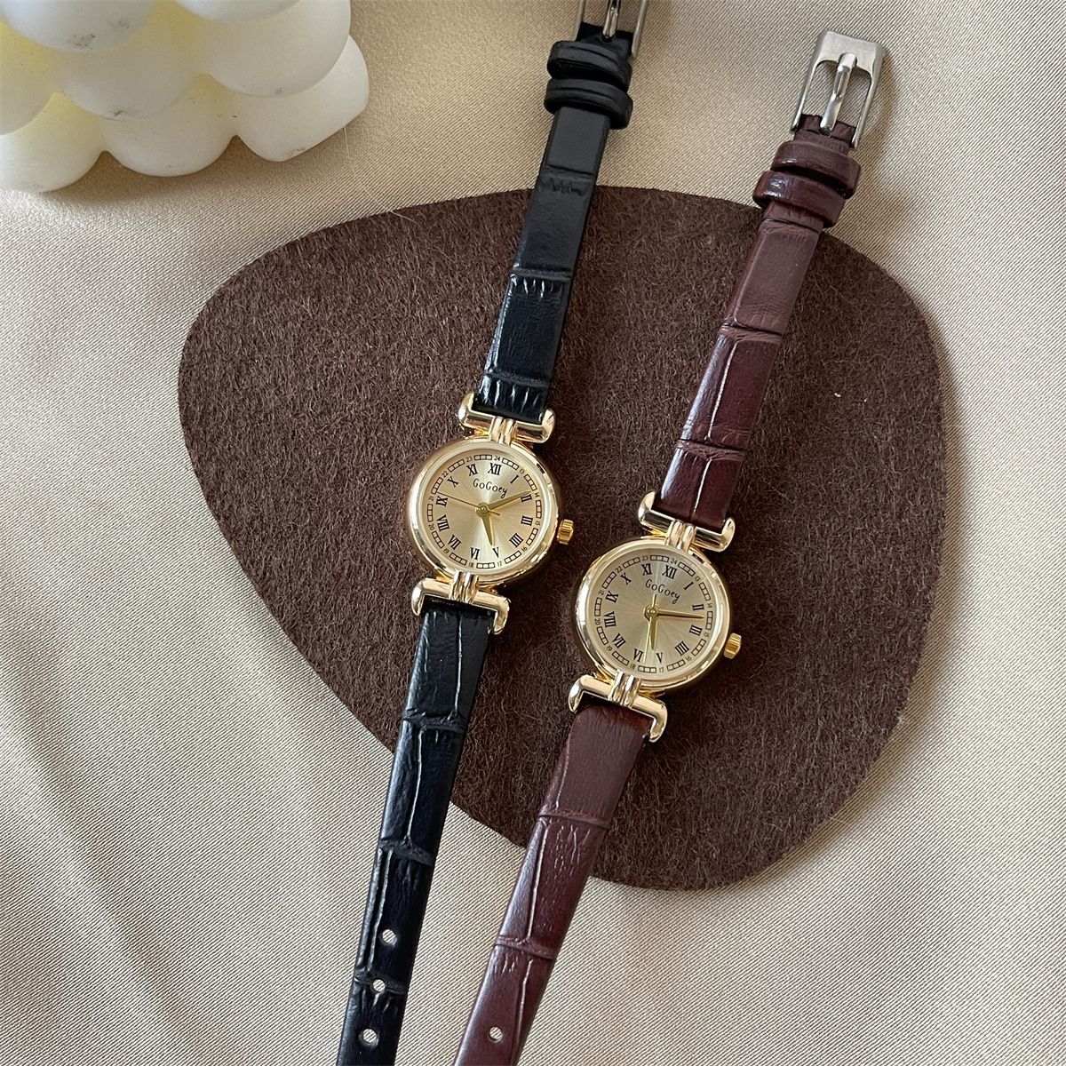 New Mini Brown Watch Vintage-style Light Luxury Niche For Women
