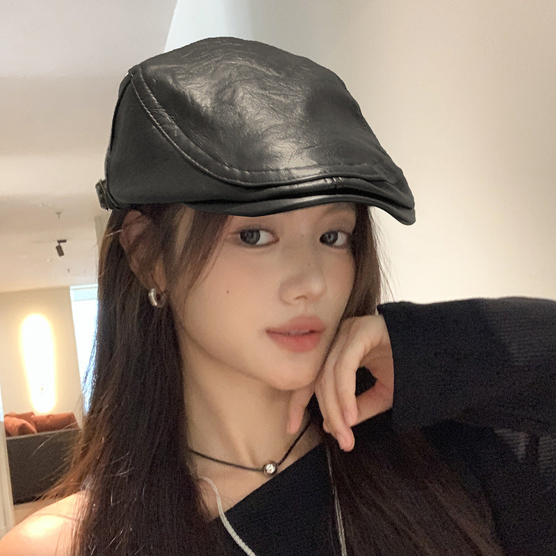 Women's Trendy Leather Hat