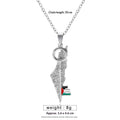 Alloy Chain Arabic Map And Keffiyeh Key Pendant