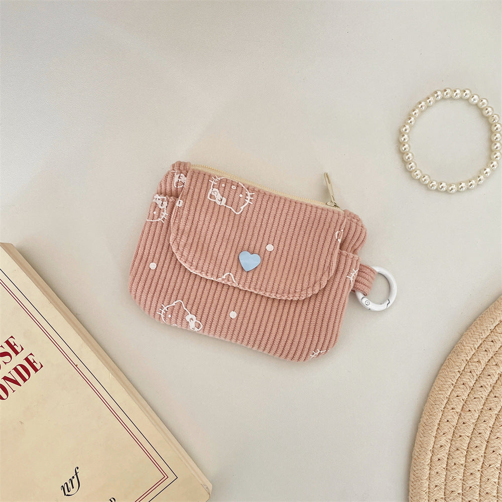 Corduroy Printed Coin Purse For Women