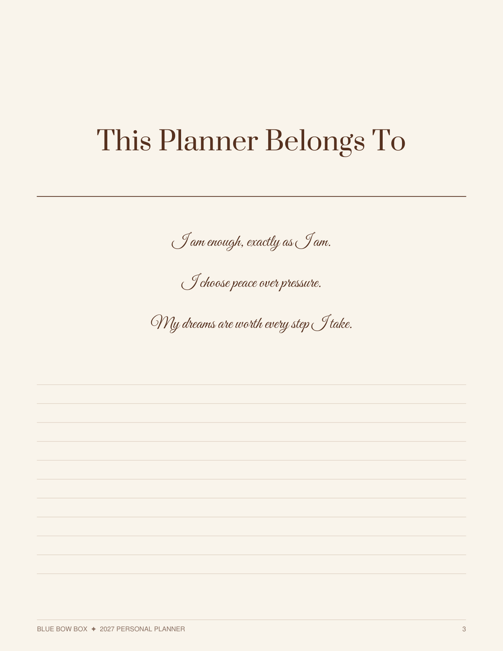 2027 Personal Planner