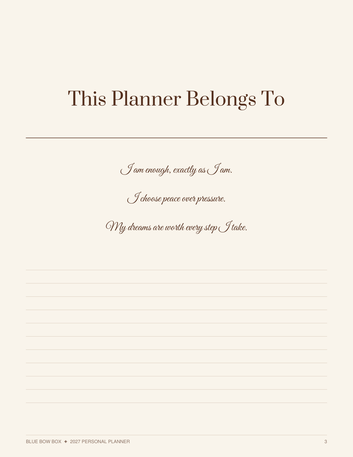2027 Personal Planner