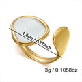 Stainless Steel Heart-shaped Geometric Pearl Inlaid Ring