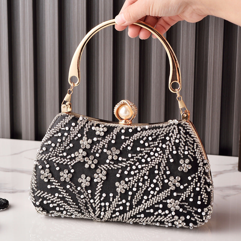 Womens Evening Clutch Beaded Cheongsam-style Bag Wedding Bridal Handbag