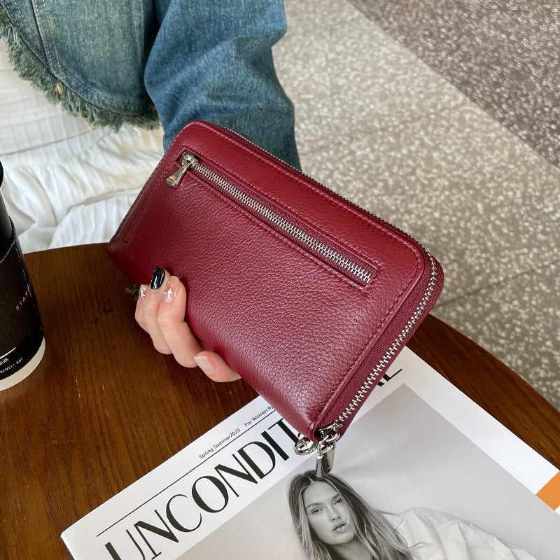 Womens Long Genuine Leather Wallet