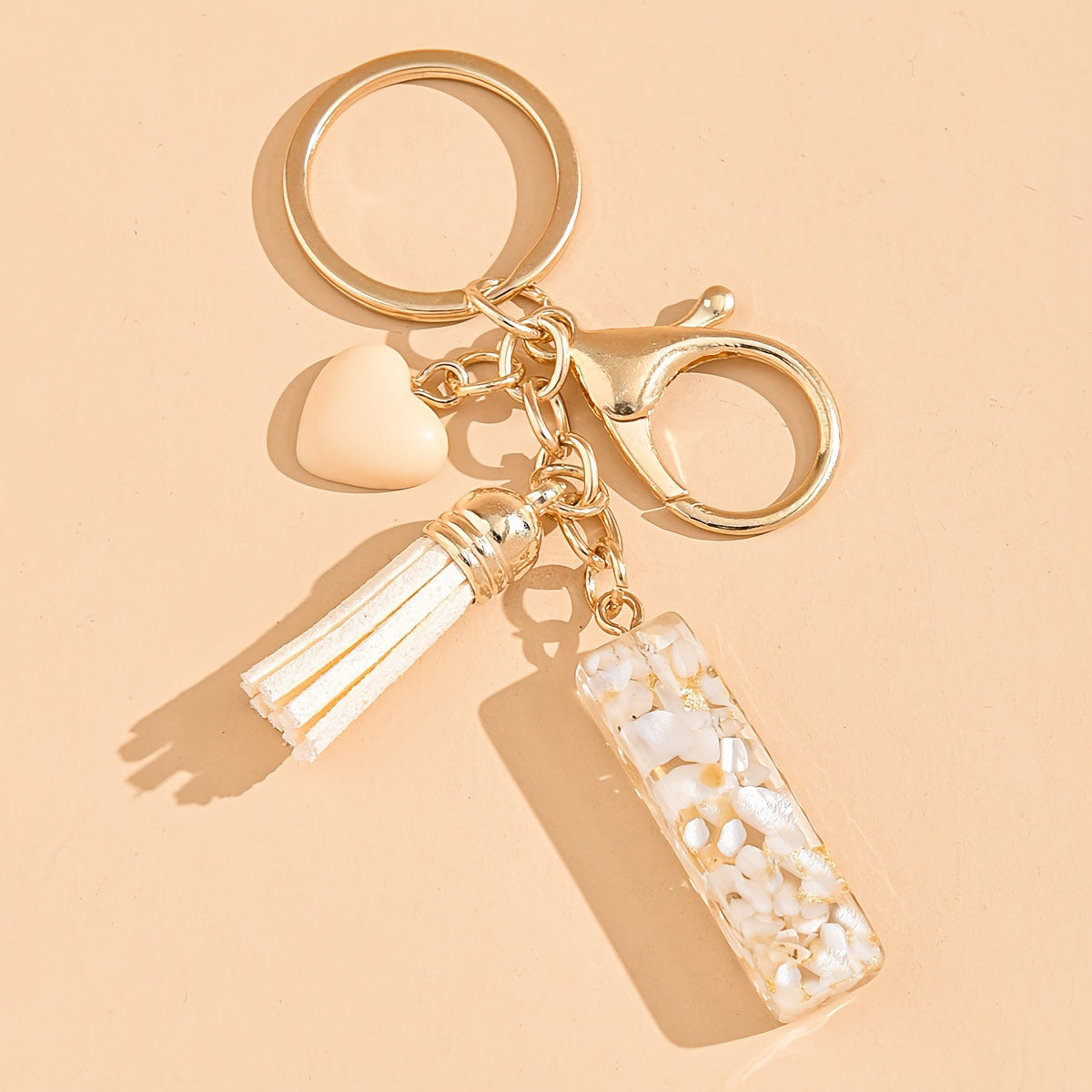 Letter Heart Tassel Keychain Bag