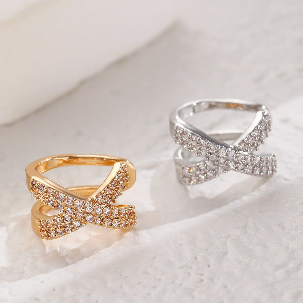 European And American Fashion Double-layer X-cross Ear Cuff