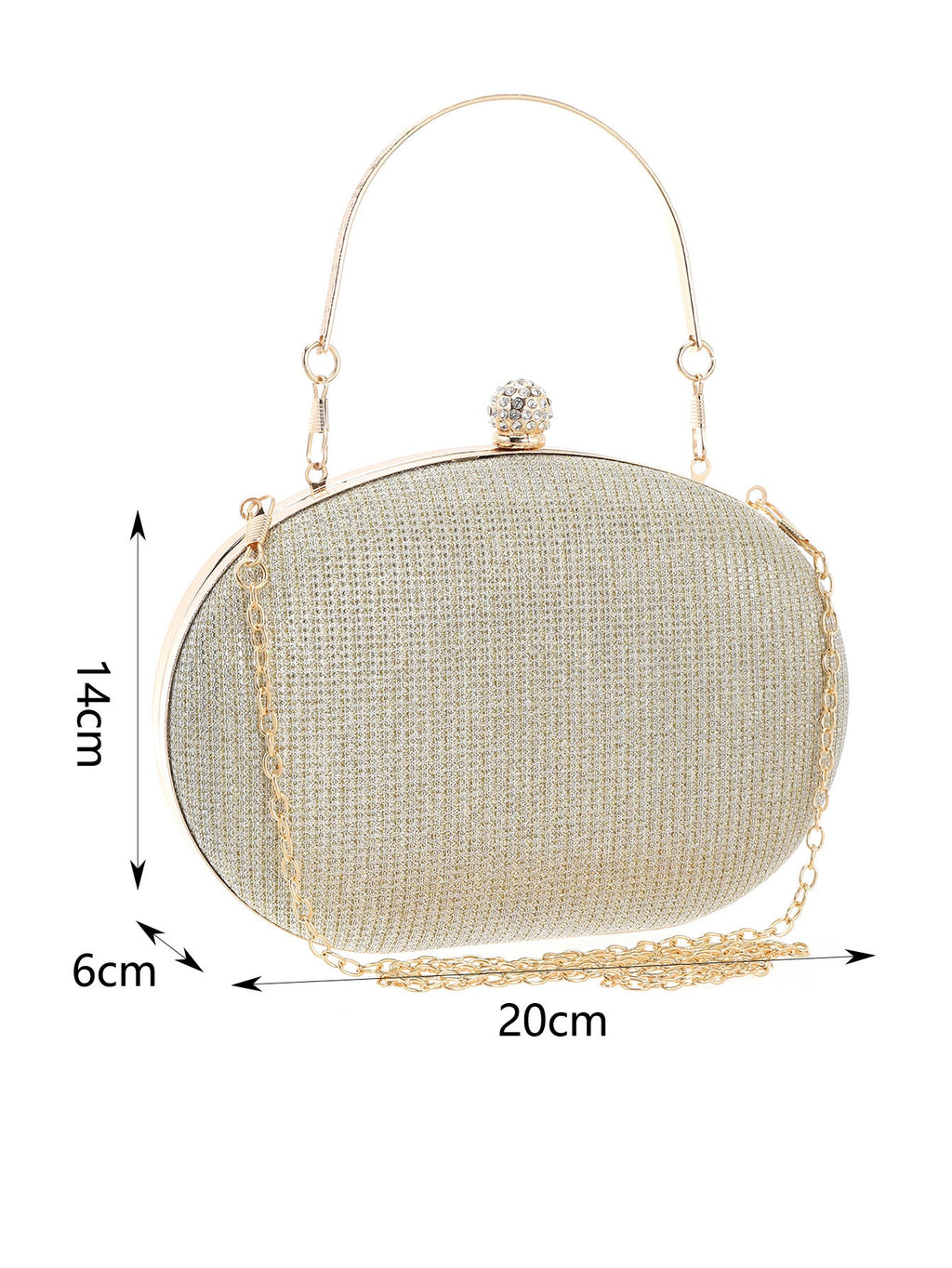 Women's Chic Egg-Shaped Clutch Minimalist Light Luxury Evening Bag, Elegant Handheld Purse For Party & Wedding