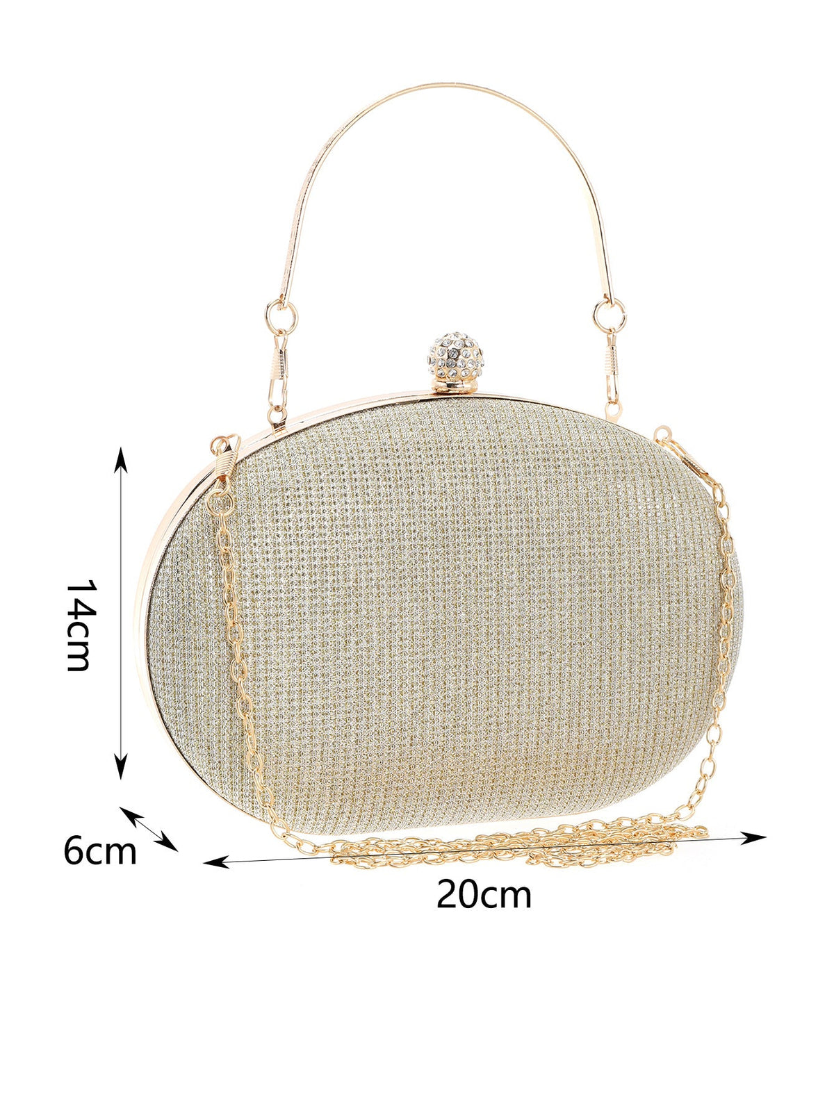 Women's Chic Egg-Shaped Clutch Minimalist Light Luxury Evening Bag, Elegant Handheld Purse For Party & Wedding