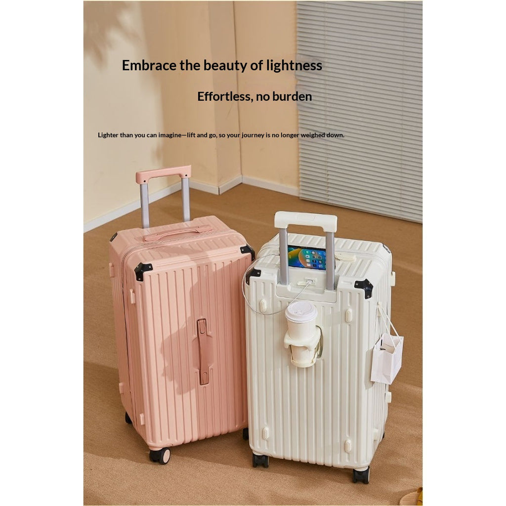 Five Wheel Large Capacity Luggage For Women 2025 New Model Boarding Case Travel Case For Men 28 Suitcase Sturdy, Durable, Thickened - Cup Holder USB Interface