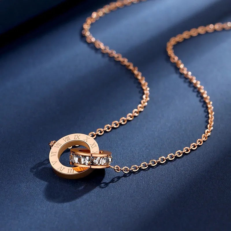 Titanium Amazon's Cross  Border Bestseller, European And American Fashion Roman Numeral Necklace, Light Luxury With A High-End Feel