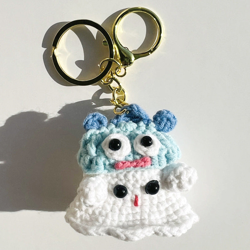 Finished Keychain With A Little Ghost Weaving Pendant