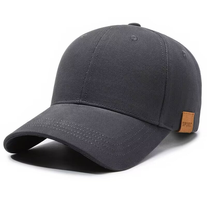 Baseball Cap Extra-large Head Size Deep-crown Design Plain Style