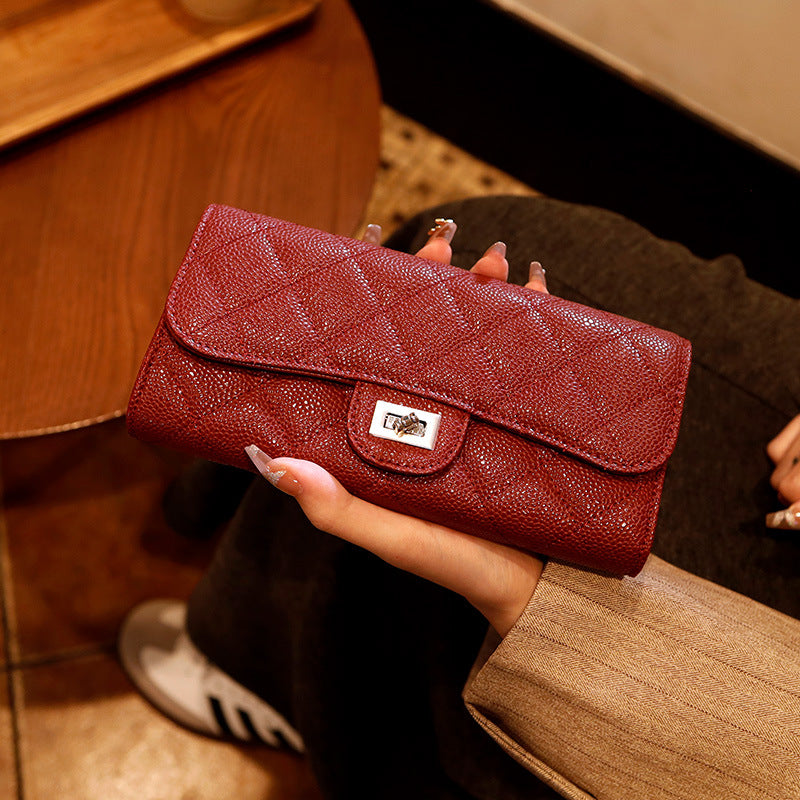 New Long Genuine Leather Womens Wallet