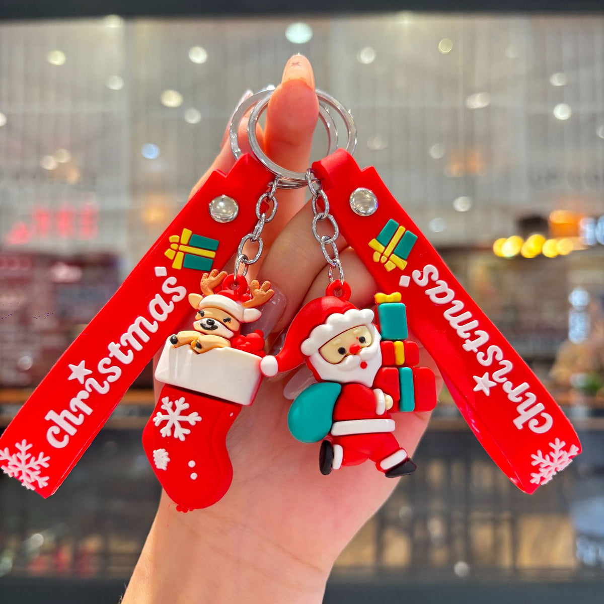 Christmas Cartoon Keychain Bag Charm