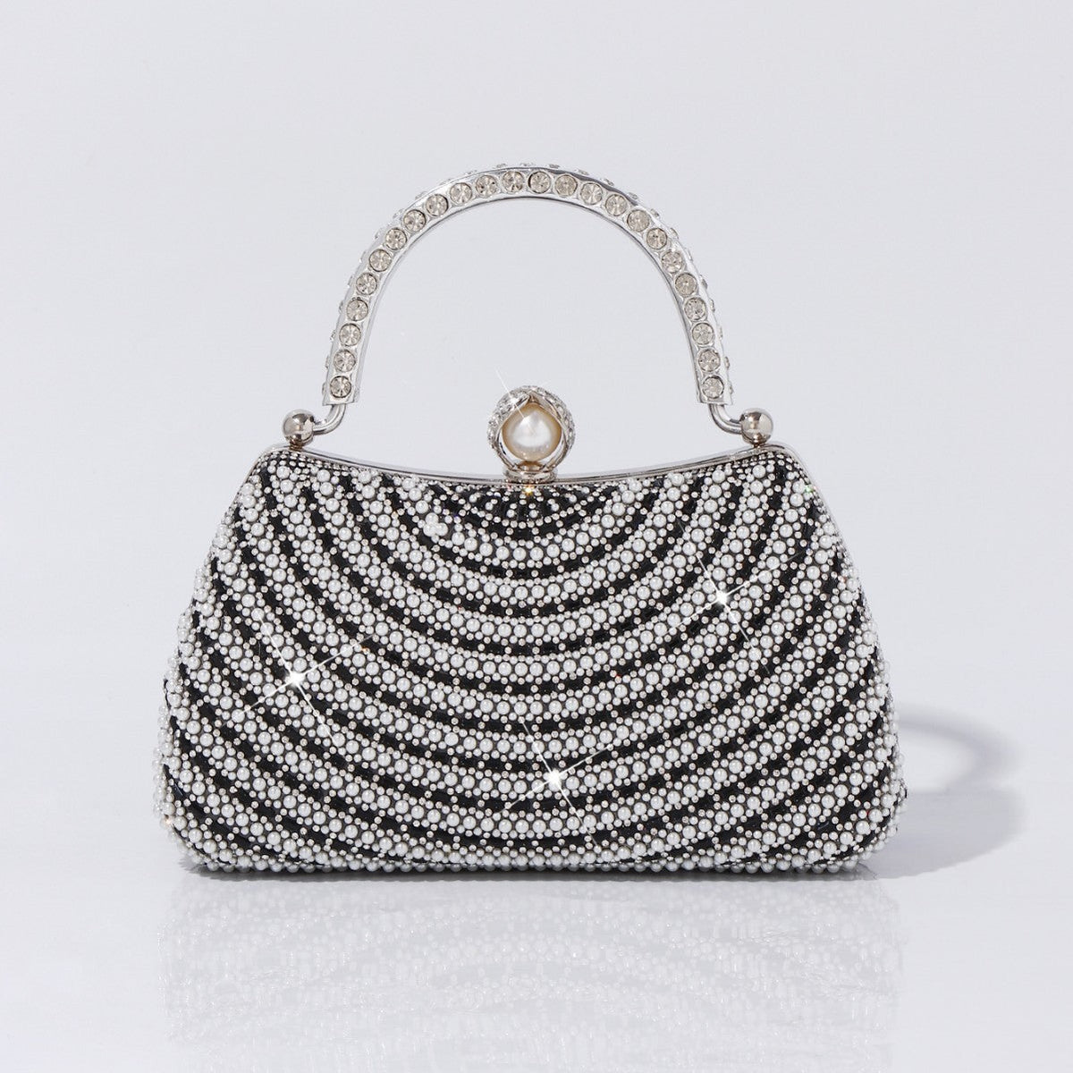 Evening Banquet Clutch With Pearl And Diamond Embellishments